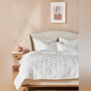 Anthropologie Relaxed Linen Cotton Quilt Size Queen NWT